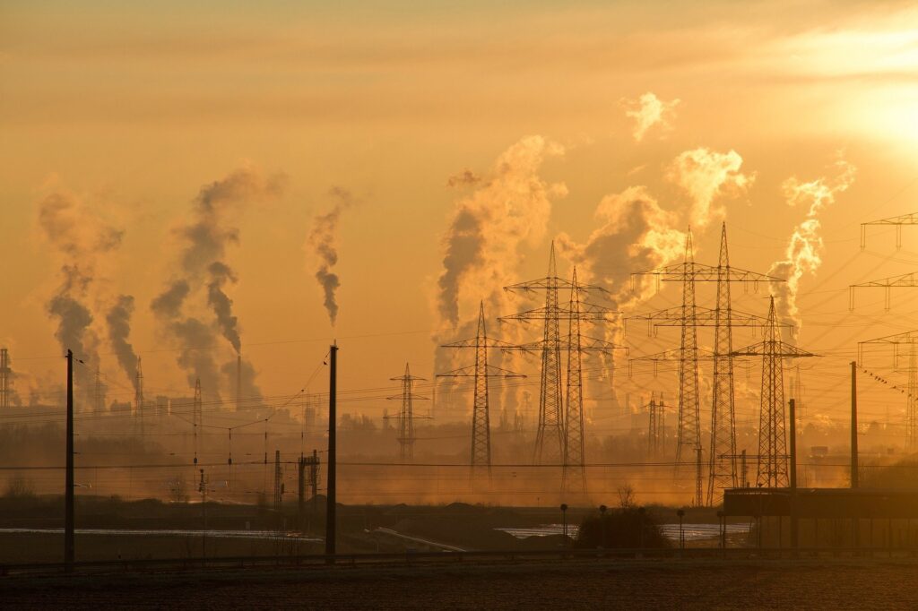 Industrielle Umweltverschmutzung durch Menschen