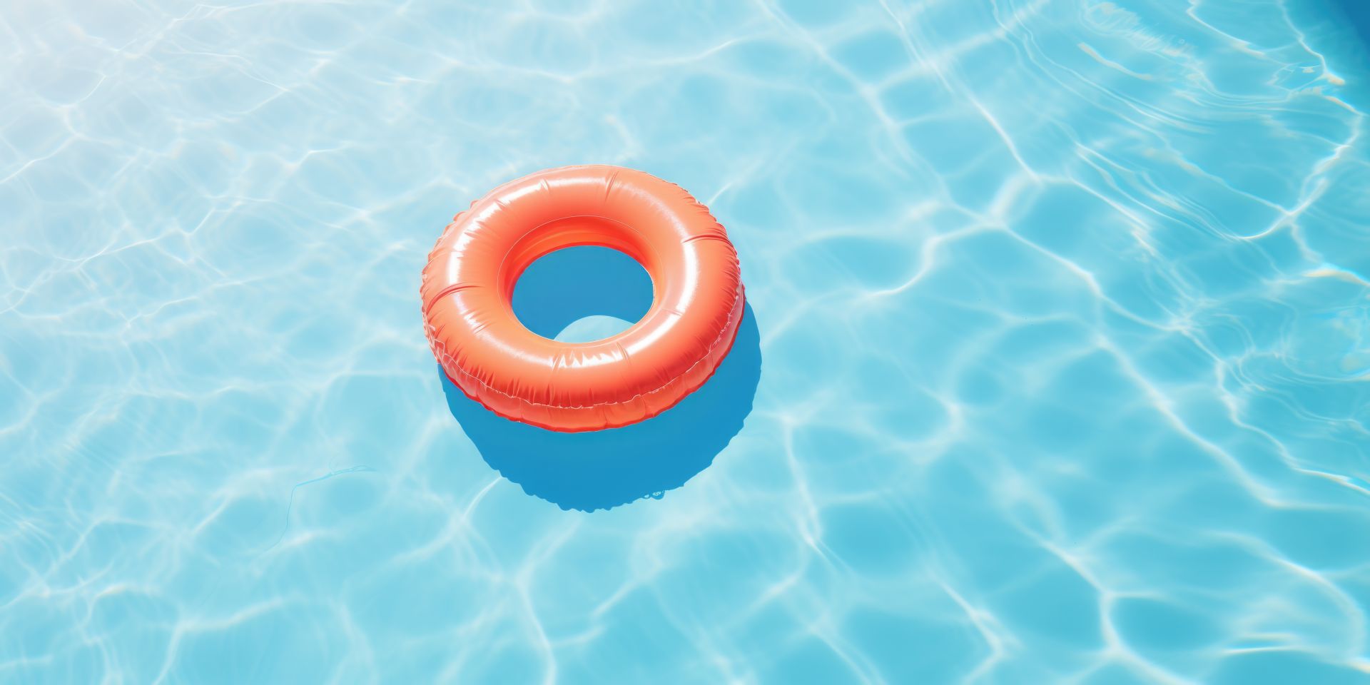 Oranger Rettungsring im blauen Pool